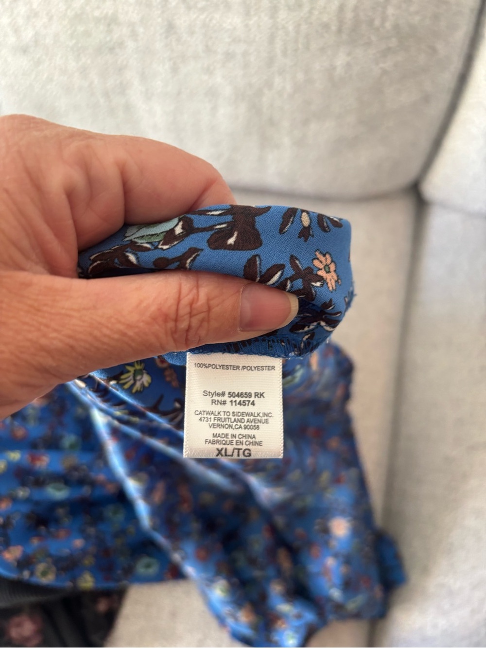 Pleione Blue Floral Cap-Sleeve Camisole - Picture 5 of 5